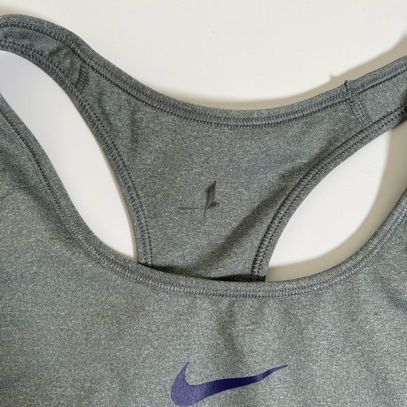 Nike Pro Dri-Fit Just Do It Logo Sports Bra Grey Blue Size L - Picture 6 of 7